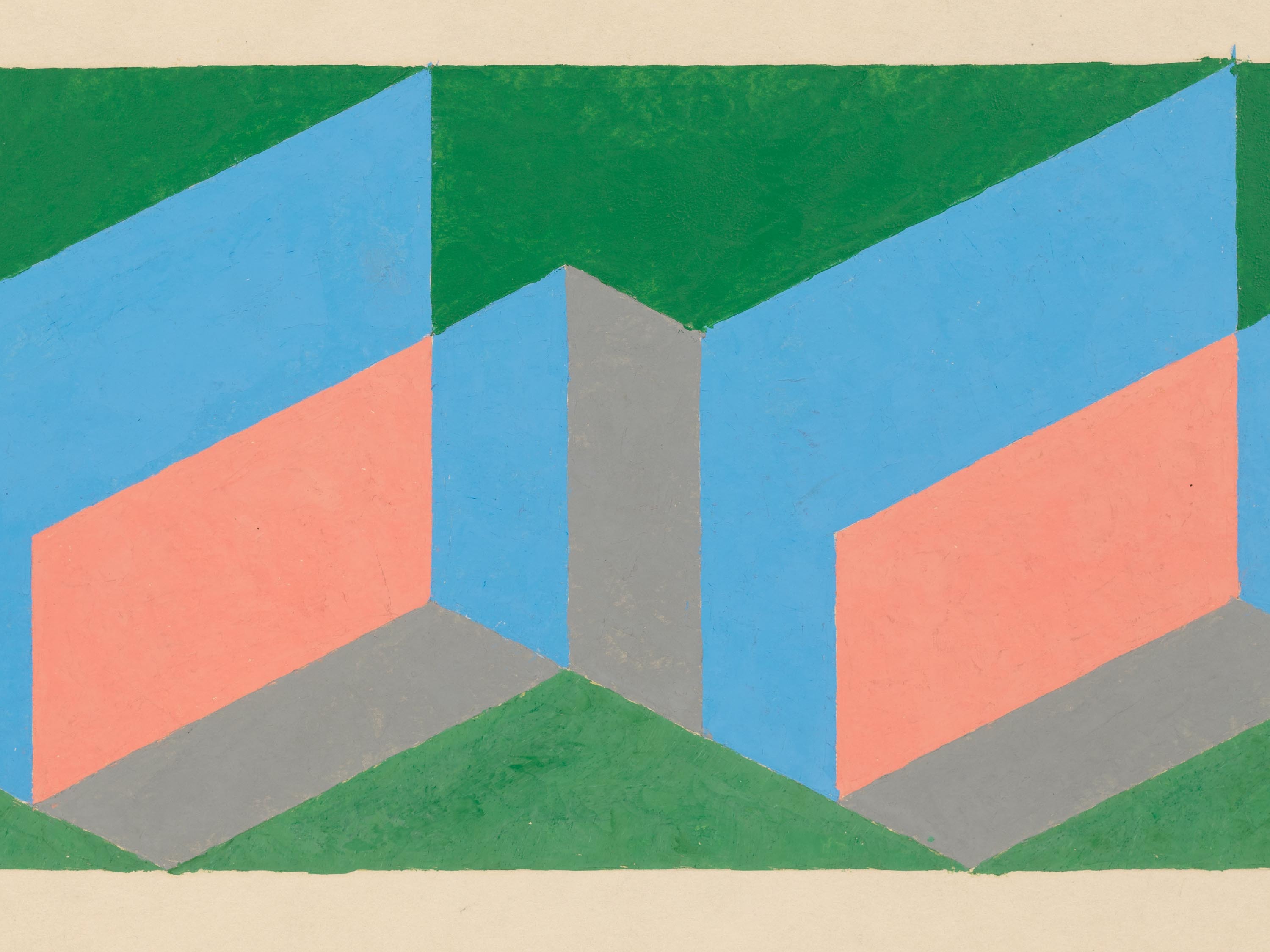 A detail from the work titled Study for Tautonym by Josef Albers, dated 1944