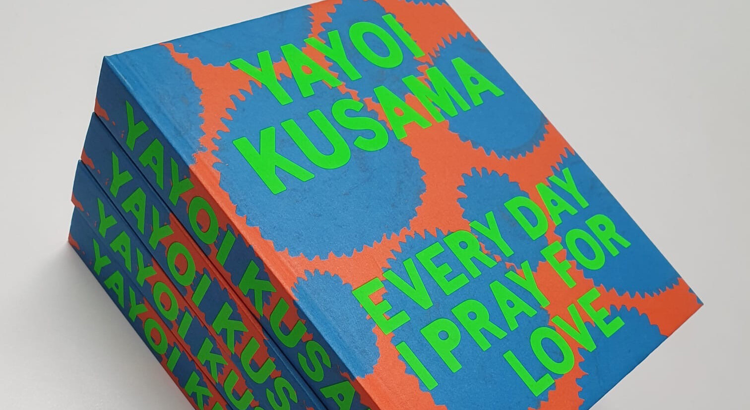 A photo of a book by Yayoi Kusama, titled Every Day I Pray for Love, published in 2020.