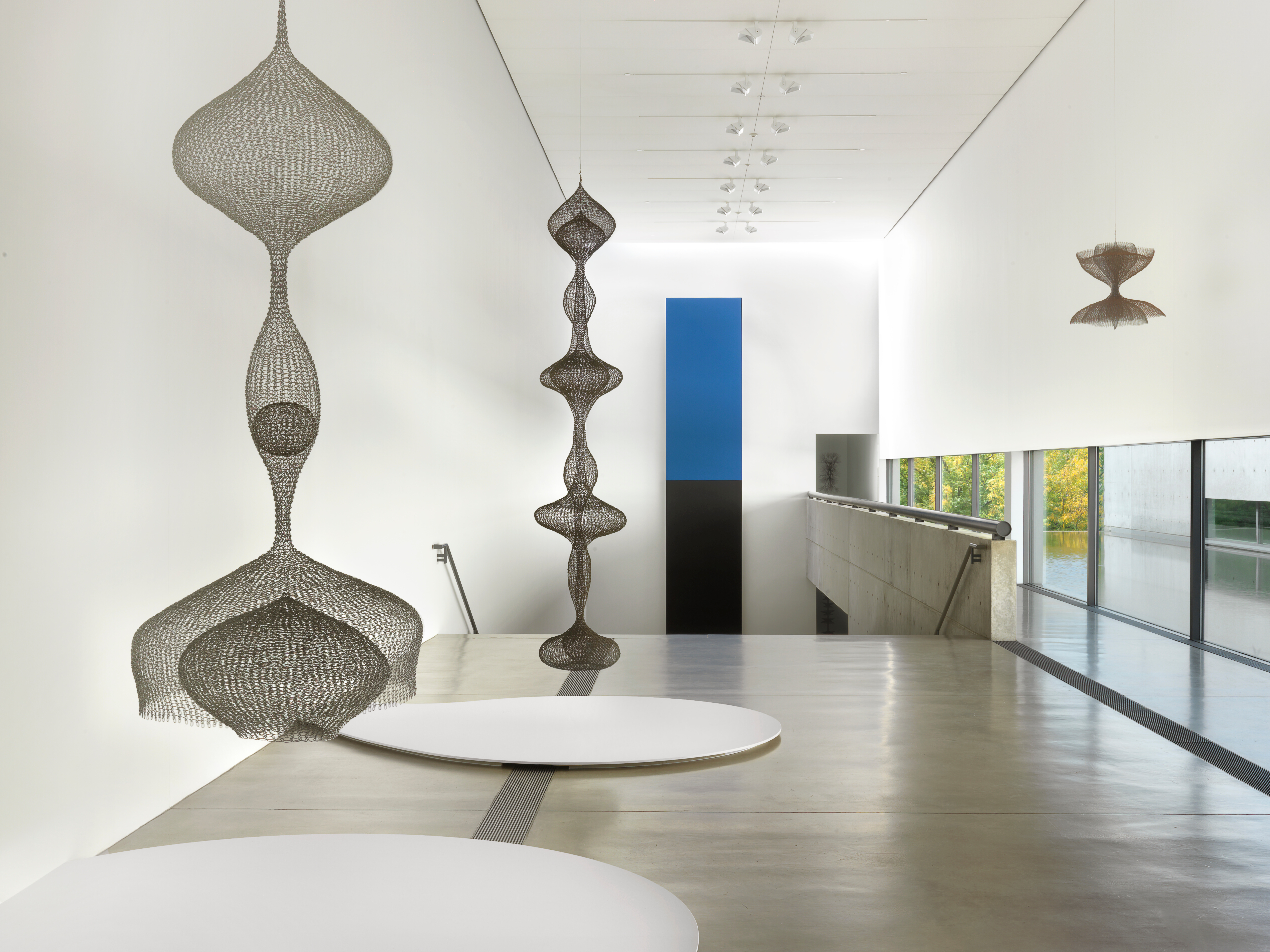 Installation view of the exhibition, Ruth Asawa: Life’s Work, at the Pulitzer Arts Foundation in St. Louis, dated 2018.