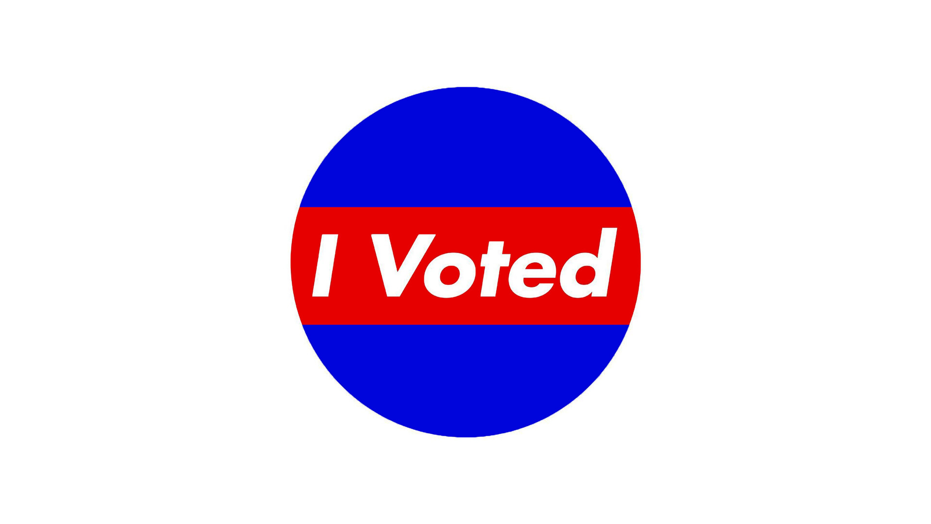 A 2020 voting sticker designed by Barbara Kruger for New York Magazine.