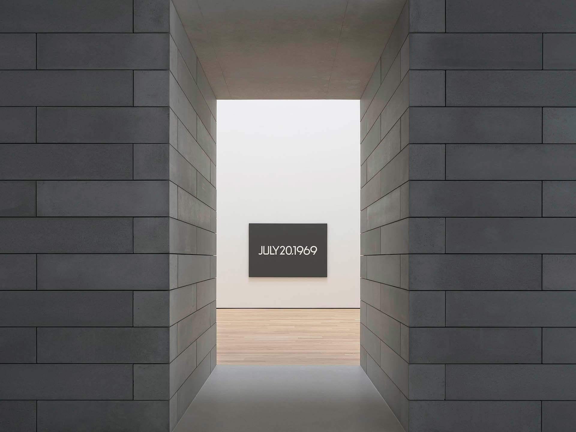 A painting by On Kawara, titled Moon Landing, dated 1969.