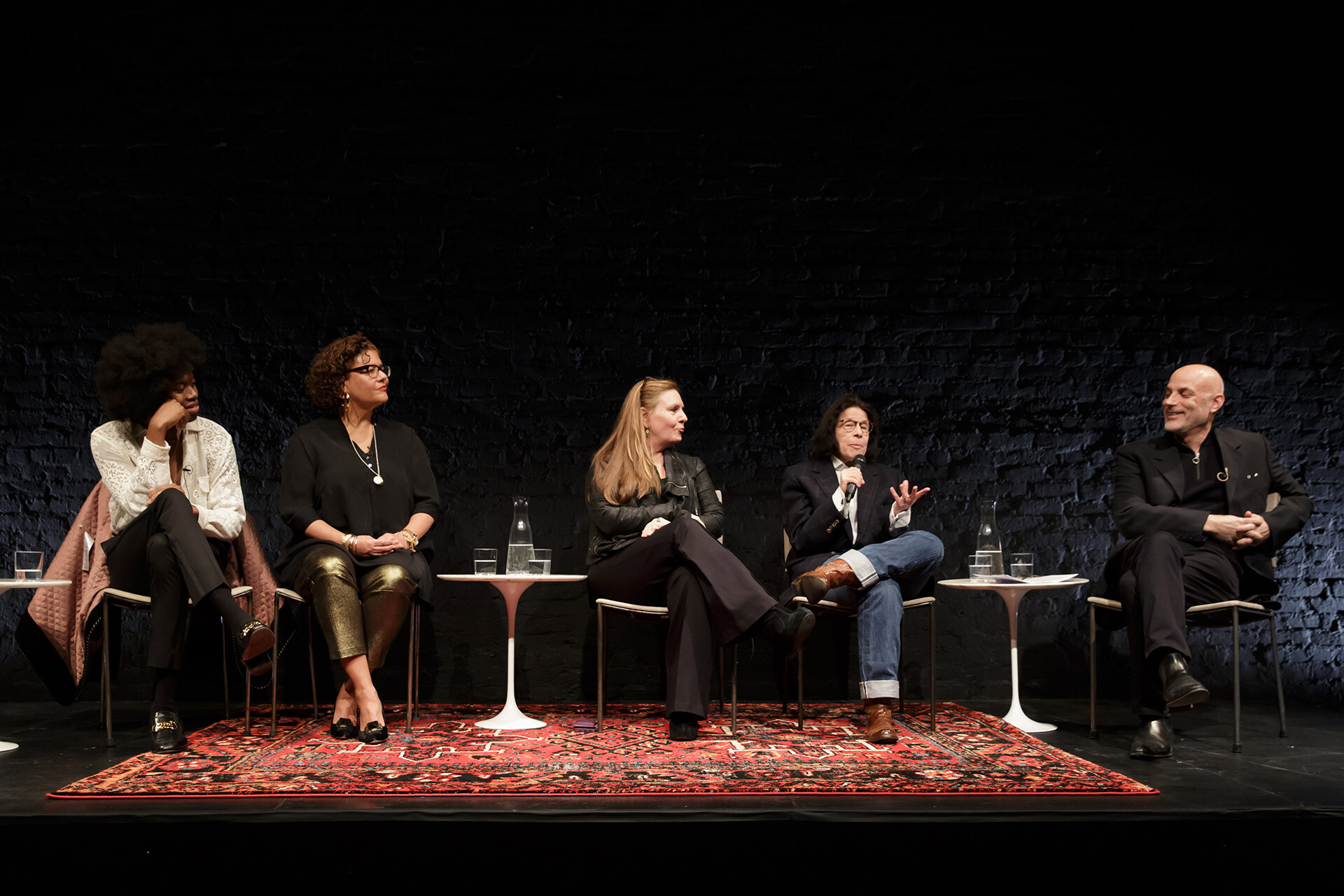A photo of the panel at the recent Power culture talk titled the power of the artist, which took place at the kitchen in new york in february 2020.